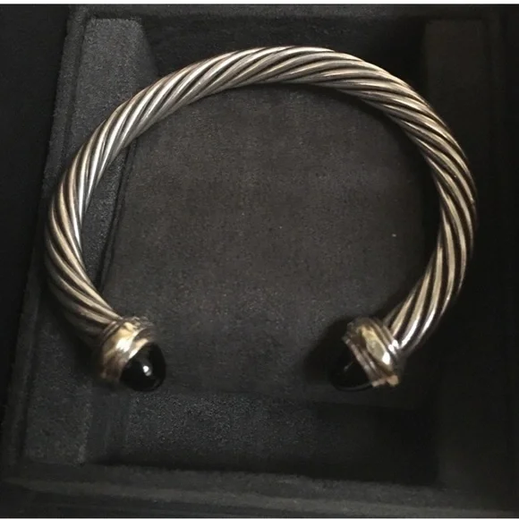 David yurman cable bracelet, black onyx, 7mm - Picture 3 of 4